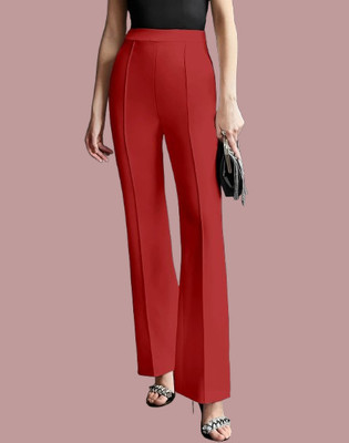 HouseOfCommon Regular Fit Women Red Trousers