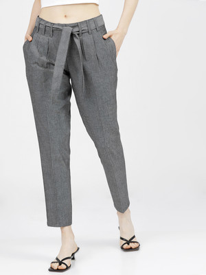 Tokyo Talkies Tapered Women Black, Grey Trousers