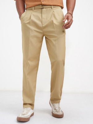 HIGHLANDER Regular Fit Men Khaki Trousers