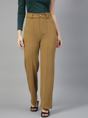 KOTTY Regular Fit Women Khaki Trousers