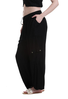 Lalaji garments Relaxed Women Black Trousers