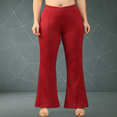 nitafashion Comfort Fit, Regular Fit Women Maroon Trousers