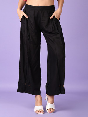 V-MART Regular Fit Women Black Trousers