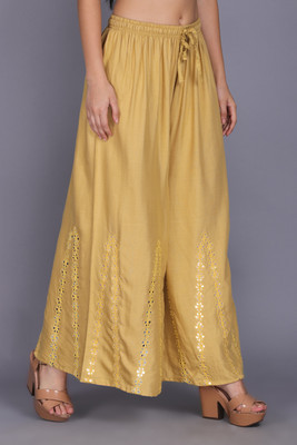 DCR Regular Fit Women Gold Trousers