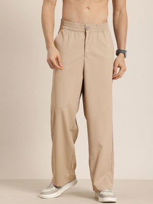 HERE&NOW Straight Fit Men Beige Trousers