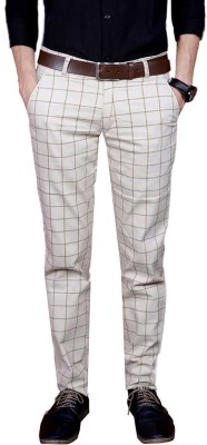 FUBAR Slim Fit Men Cream Trousers