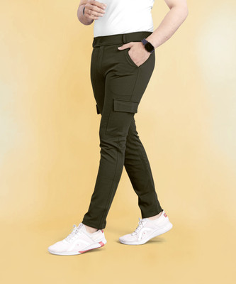 COMBRAIDED Regular Fit Men Green Trousers