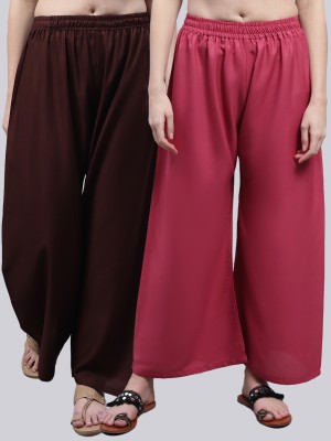 VALLES365 by S.c. Flared Women Brown, Pink Trousers