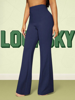 Anitafashion Loose Fit Women Dark Blue Trousers