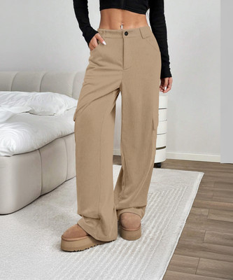 Rajovati Comfort Fit Women Cream Trousers
