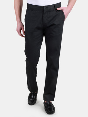 DUKE Slim Fit Men Black Trousers