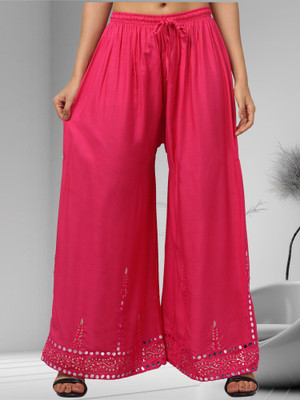 HouseOfCommon Flared Women Pink Trousers