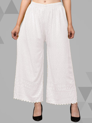 FamBee Relaxed Women White Trousers