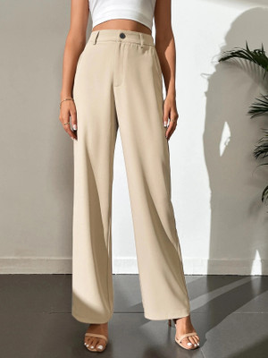 Toochki Relaxed Women Beige Trousers