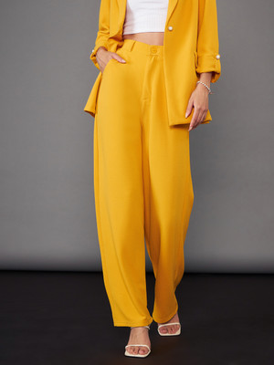 SASSAFRAS Regular Fit Women Yellow Trousers