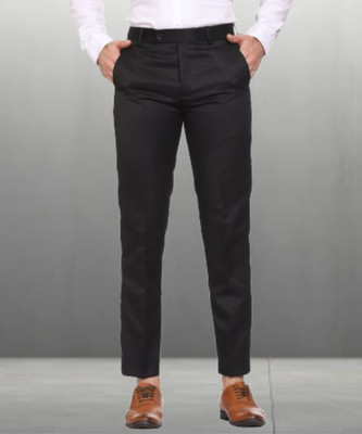 Maleno Slim Fit Men Black Trousers