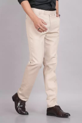 SHREE BALAJI Regular Fit Men Cream Trousers