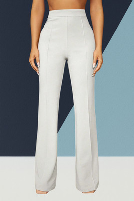 AKOTTY Comfort Fit, Regular Fit Women White Trousers
