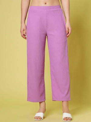 PLUSS Regular Fit Women Purple Trousers