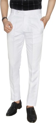 Kundan Slim Fit Men White Trousers