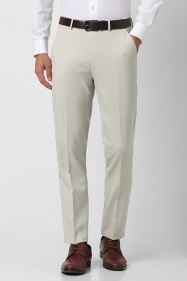 PETER ENGLAND Slim Fit Men Cream Trousers