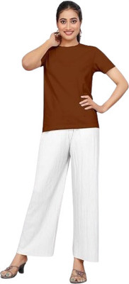 Khdijh Creation Regular Fit, Comfort Fit Women White Trousers