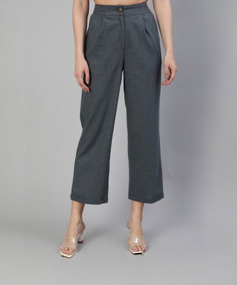 Jaipur Kurti Regular Fit Women Grey Trousers