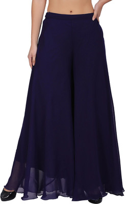 FIRST ARRIVAL Flared Women Blue Trousers
