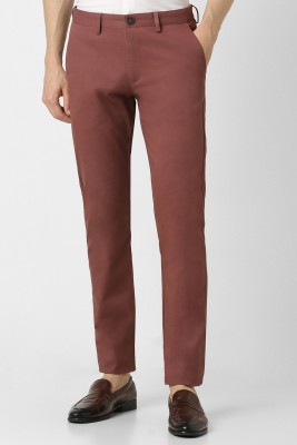 PETER ENGLAND Slim Fit Men Maroon Trousers