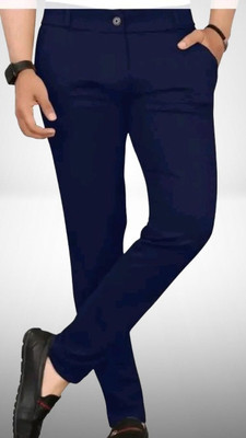 CIVIRASTTYLE Slim Fit Men Blue Trousers