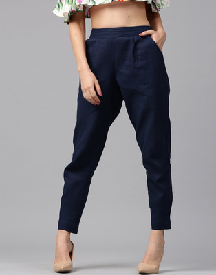 VESTEM Regular Fit Women Dark Blue Trousers