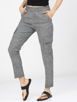 Tokyo Talkies Tapered Women Black Trousers