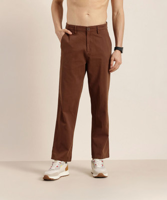 HERE&NOW Regular Fit Men Brown Trousers