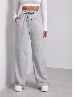 CLOTHINK India Regular Fit Women Grey Trousers