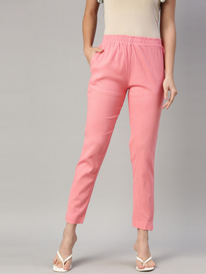 GOLDSTROMS Slim Fit Women Pink Trousers