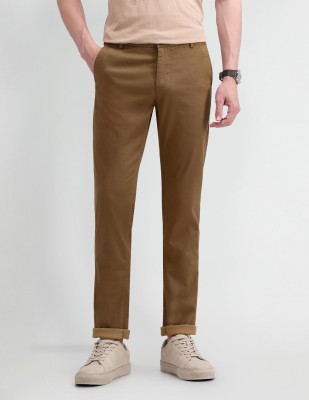 Arrow Sport Slim Fit Men Brown Trousers