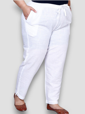 AAVONI Regular Fit Women White Trousers