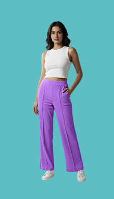 LAXMISPORTS Straight Fit Women Purple Trousers