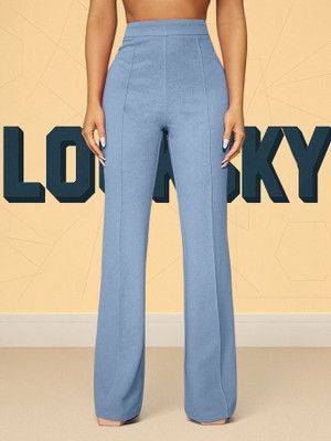 nitafashion Comfort Fit, Regular Fit Women Light Blue Trousers