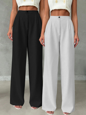 CILIMILI Relaxed Women Black, Grey Trousers