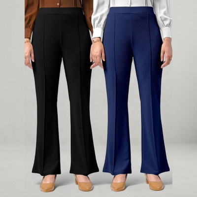 HouseOfCommon Loose Fit Women Black, Dark Blue Trousers