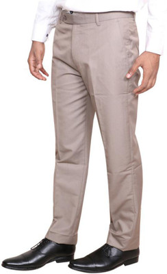 KAVYA Regular Fit Men Cream Trousers