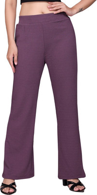 KNOVA Straight Fit Women Purple Trousers