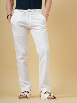 Paul Street Straight Fit Men White Trousers