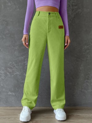 Rajovati Loose Fit Women Light Green Trousers