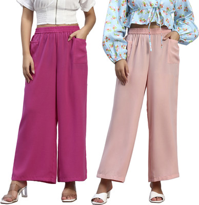 HOE Regular Fit Women Pink Trousers