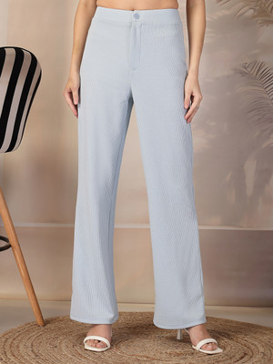 AAYU Relaxed Women Light Blue Trousers