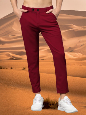 RAOSHAB FAB Regular Fit Men Maroon Trousers