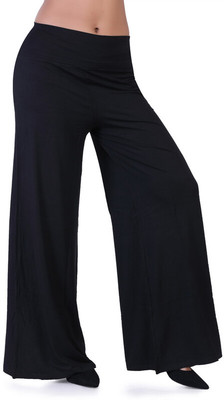 Laasa Sports Flared Women Black Trousers