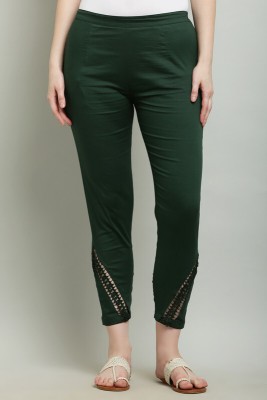 INFAME Regular Fit Women Dark Green Trousers